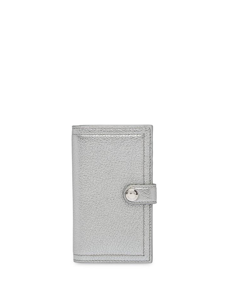 Miu Miu Metallic Snap Wallet - Silver