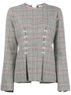 Rosie Assoulin Double Check Top With Flared Sleeves - Grey