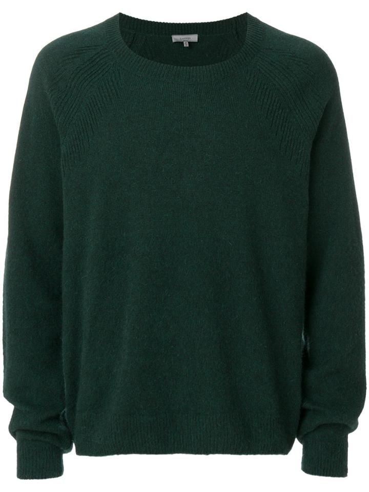 Lanvin Brushed Jersey Stitch Round Neck Sweater - Green