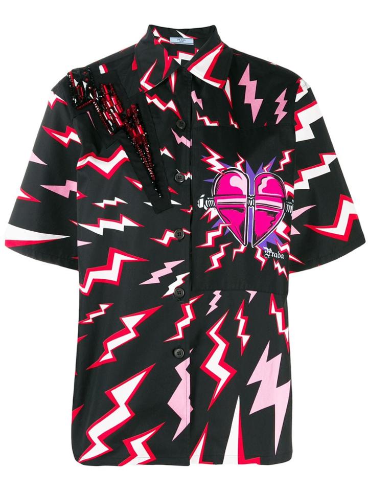 Prada Lightning Bolt Shirt - Black