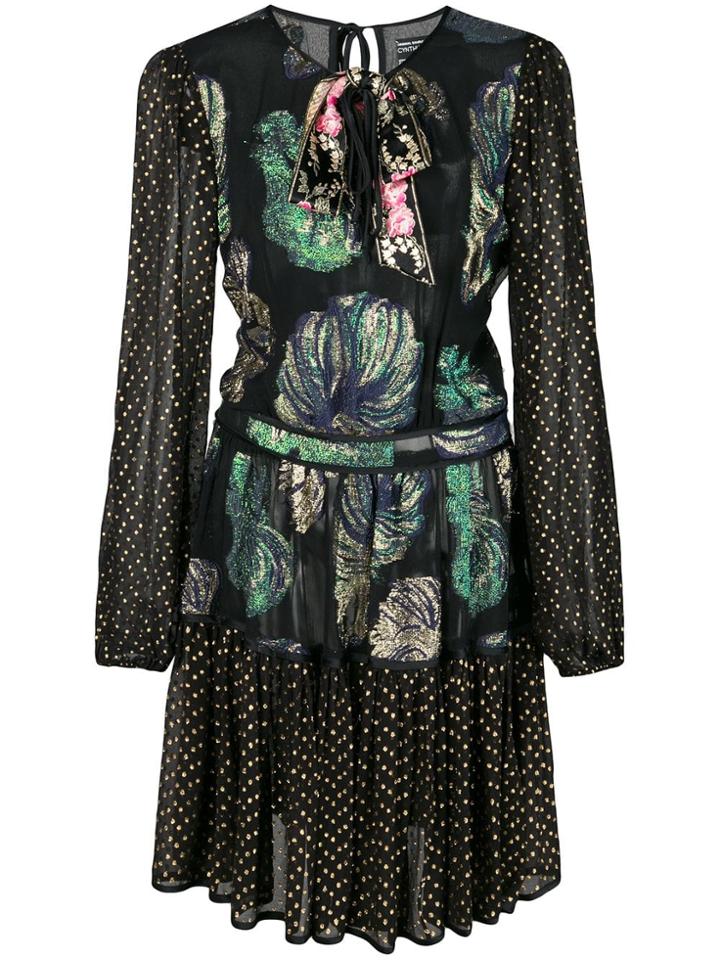 Cynthia Rowley Inverness Fish Bell Sleeve Dress - Black