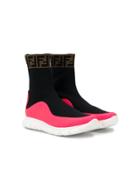 Fendi Kids Slip-on Sock-style Trainers - Black