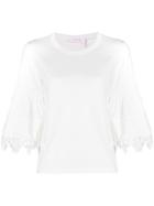 See By Chloé Lace Trim Bell Sleeve T-shirt - White