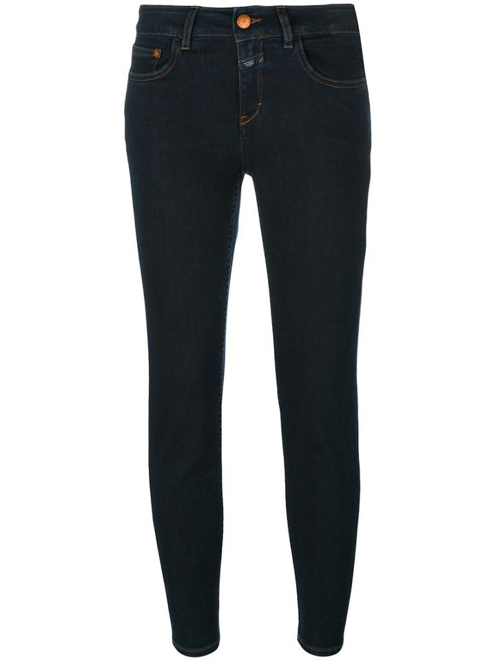 Closed Skinny Cropped Jeans, Women's, Size: 27, Blue, Cotton/polyester/spandex/elastane