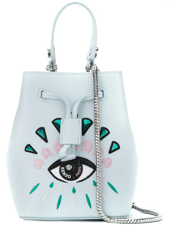 Kenzo Mini Embroidered Eye Bucket Bag - Blue