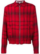 Mcq Alexander Mcqueen Checked Bomber Jacket, Men's, Size: 48, Red, Viscose/wool