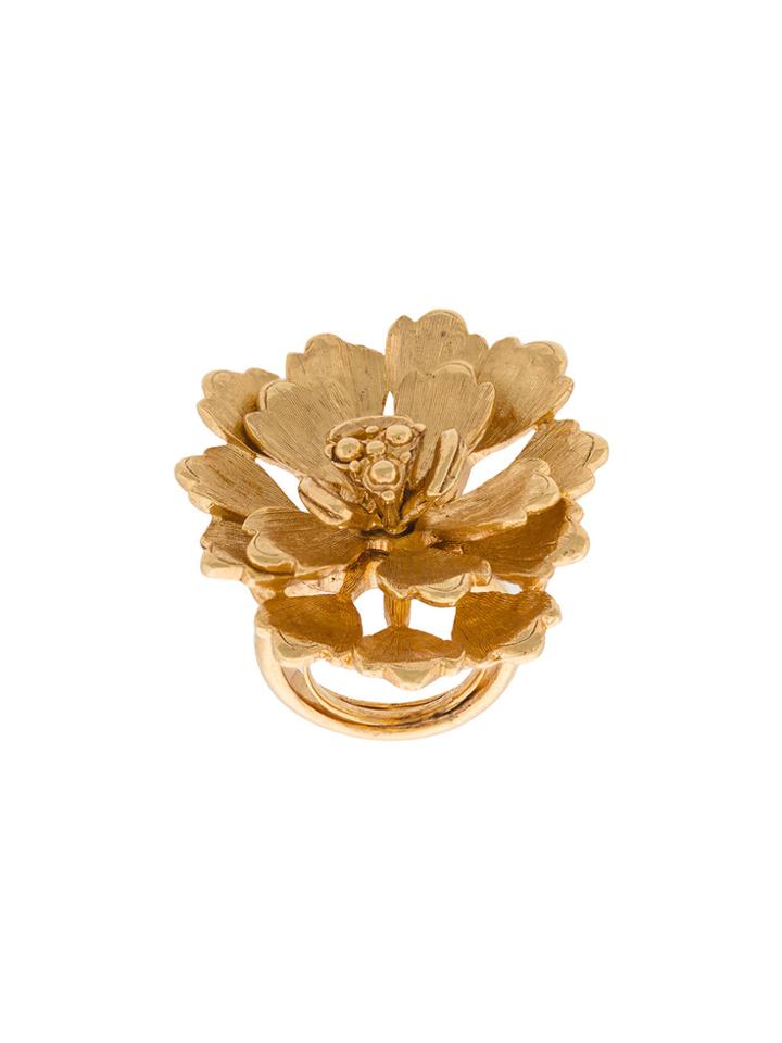 Oscar De La Renta Blooming Bold Flower Ring - Metallic