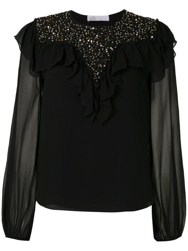 Nk Antares Mariana Star Sequinned Blouse - Black