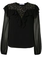 Nk Antares Mariana Star Sequinned Blouse - Black