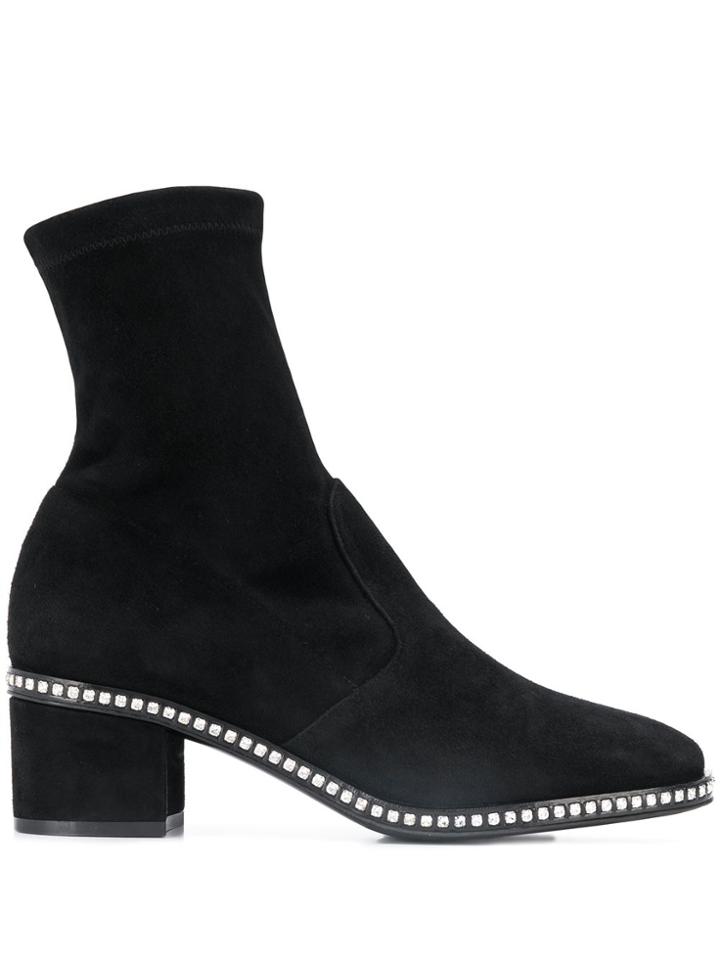 Le Silla Stud-embellished Ankle Boots - Black