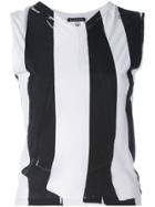 Ann Demeulemeester Striped Cut-out Tank - White