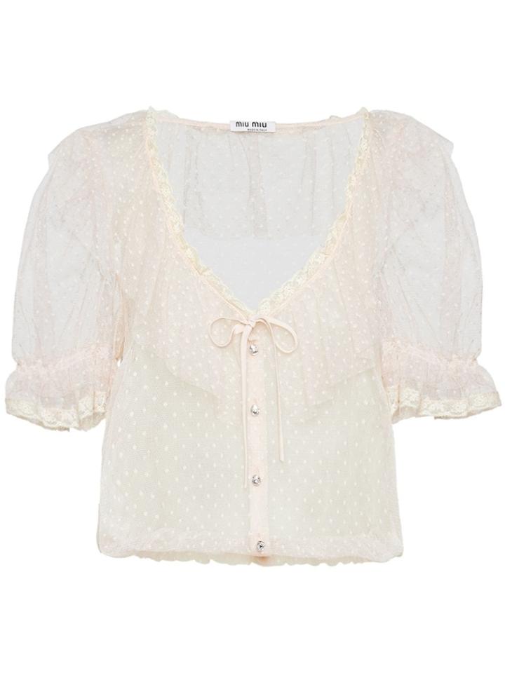Miu Miu Tulle Top - Neutrals
