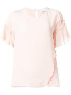 3.1 Phillip Lim Frill-sleeve T-shirt - Pink & Purple