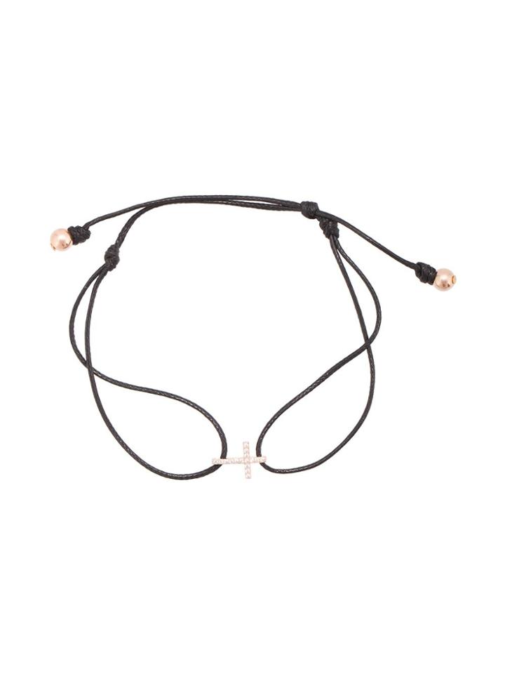 Hues Mini Cross Pave Bracelet - Black