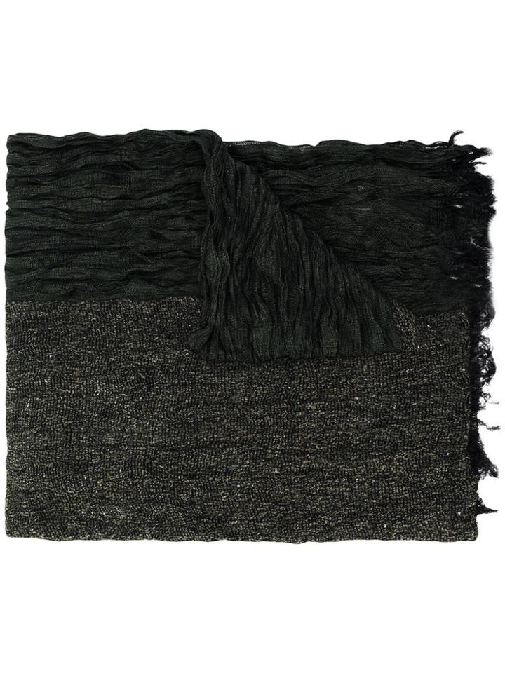 Issey Miyake Men Creased Effect Scarf - Green