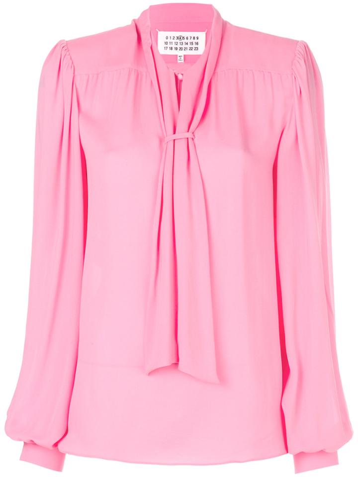 Maison Margiela Tie Neck Blouse - Pink & Purple