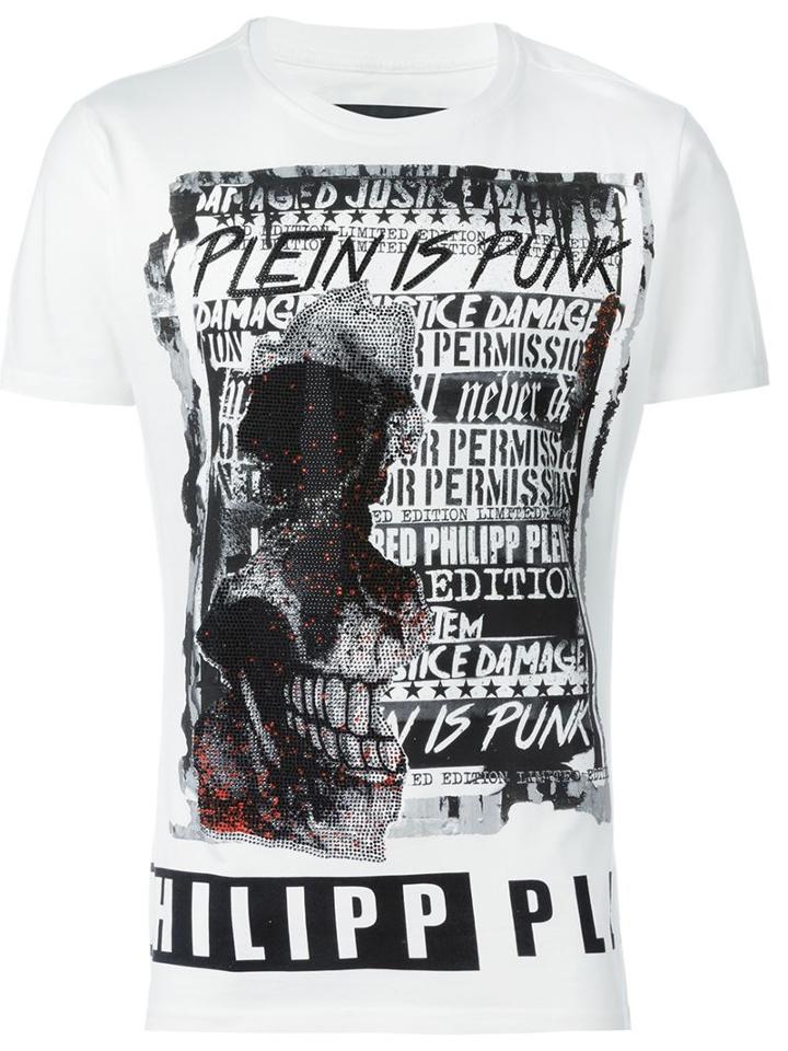 Philipp Plein 'people' T-shirt, Men's, Size: Xl, White, Cotton
