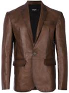 Dsquared2 - Faded Blazer - Men - Cotton/calf Leather/polyester - 50, Brown, Cotton/calf Leather/polyester