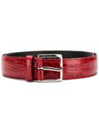 Orciani Alligator Embossed Belt - Red