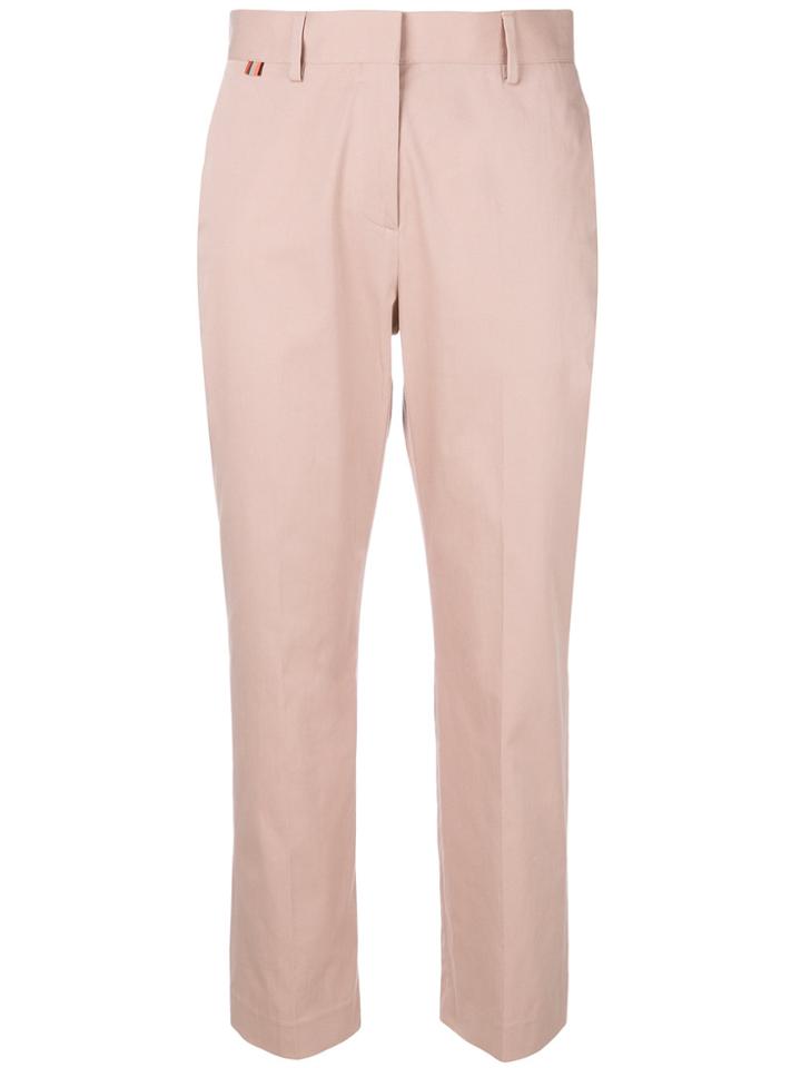 Paul Smith Cropped Straight Leg Trousers - Pink & Purple