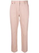 Paul Smith Cropped Straight Leg Trousers - Pink & Purple