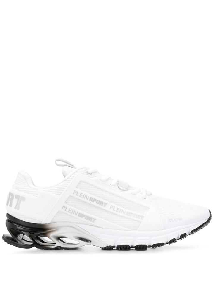 Plein Sport Logo Print Trainers - White