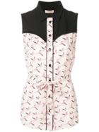 Twin-set Flamingo Printed Sleeveless Blouse - Neutrals