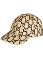 Gucci Gg Baseball Hat With Snakeskin - Brown