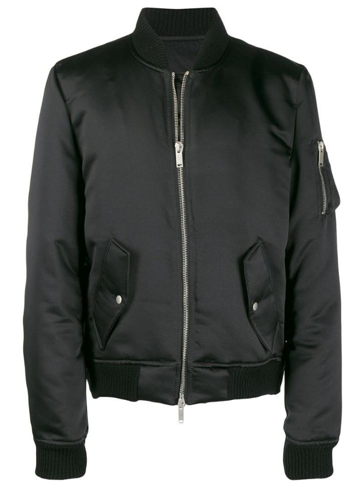 Unravel Project Satin Bomber Jacket - Black