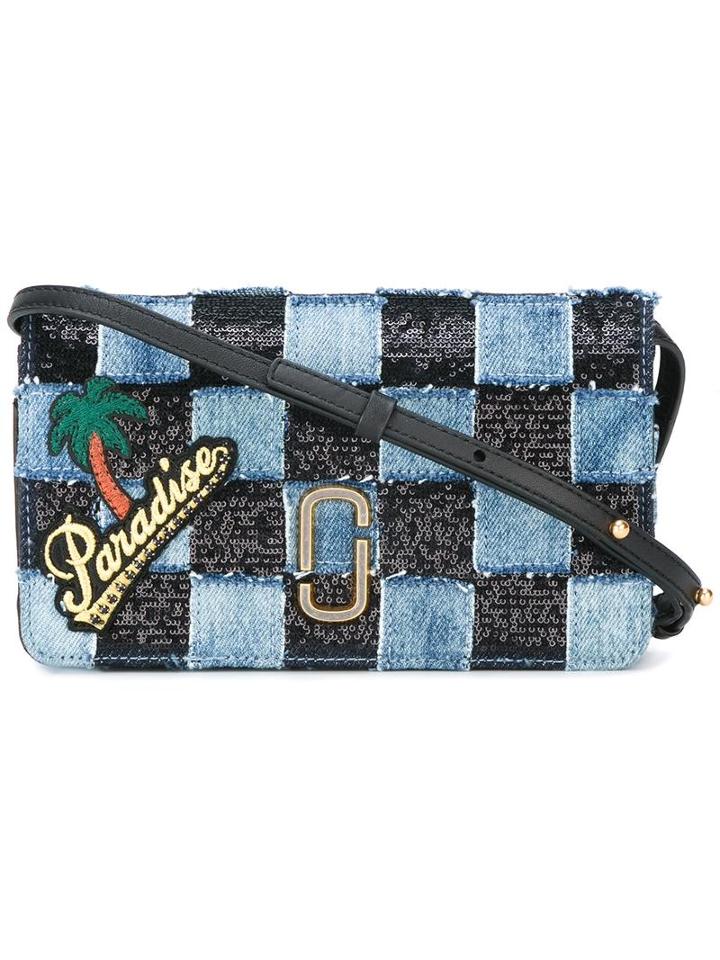 Marc Jacobs Denim Patchwork Satchel Bag, Women's, Blue, Cotton/pvc