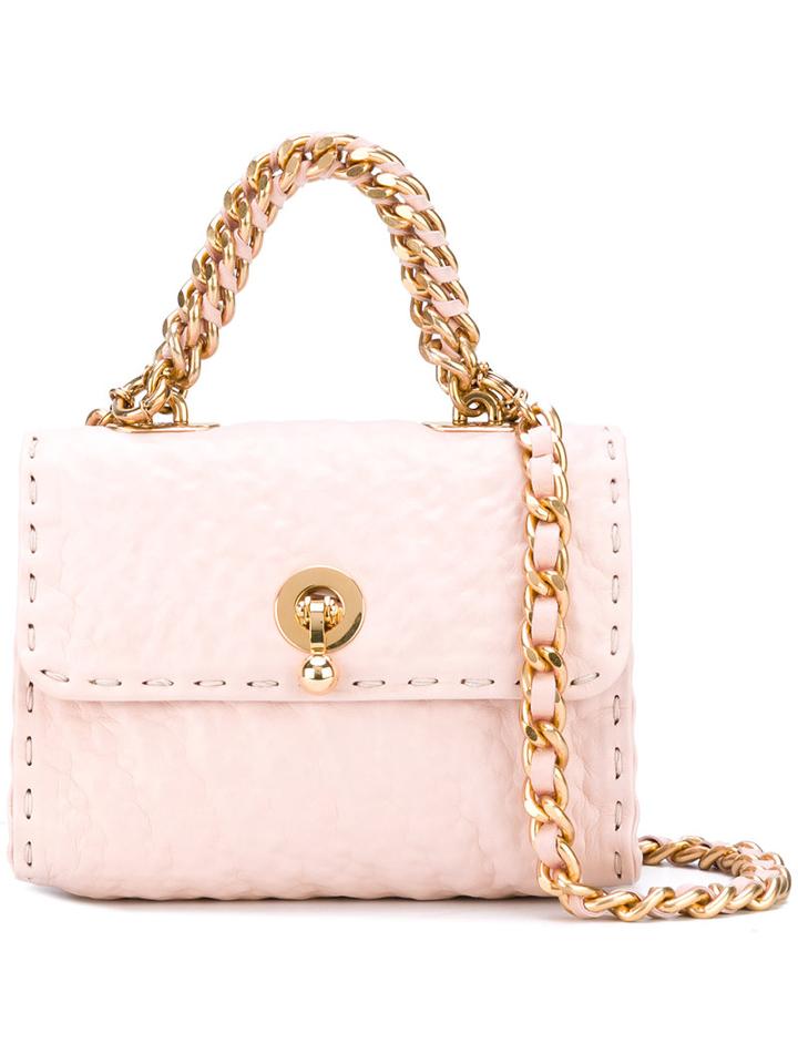 Ermanno Scervino - Textured Clutch Bag - Women - Cotton/leather - One Size, Pink/purple, Cotton/leather