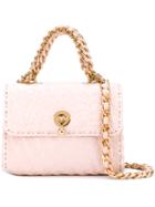 Ermanno Scervino - Textured Clutch Bag - Women - Cotton/leather - One Size, Pink/purple, Cotton/leather