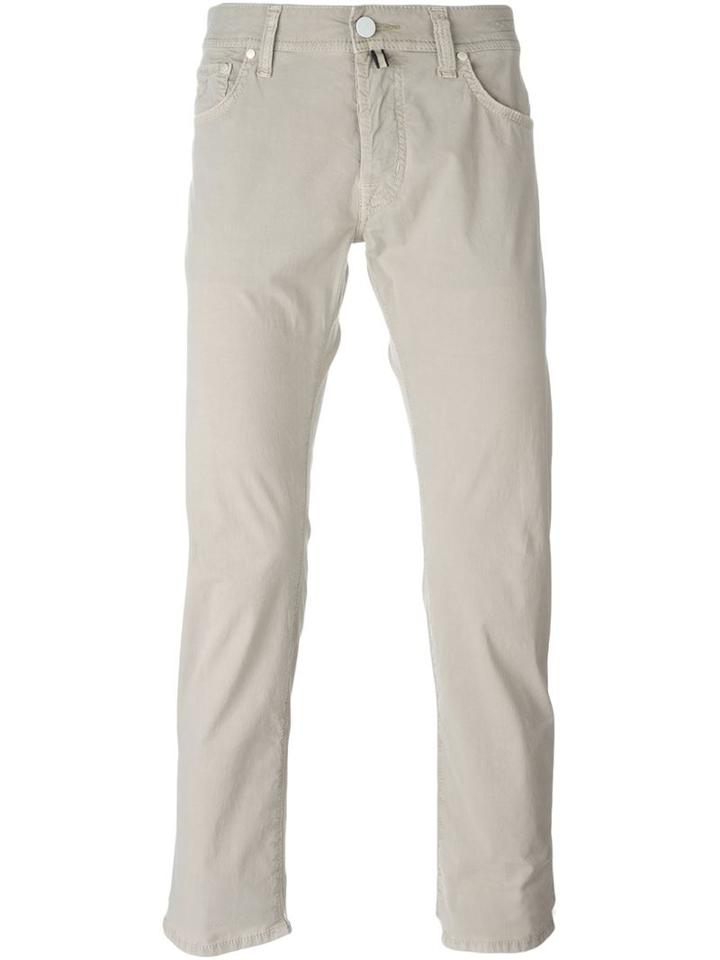 Jacob Cohen Slim Fit Trousers, Men's, Size: 33, Nude/neutrals, Cotton/spandex/elastane