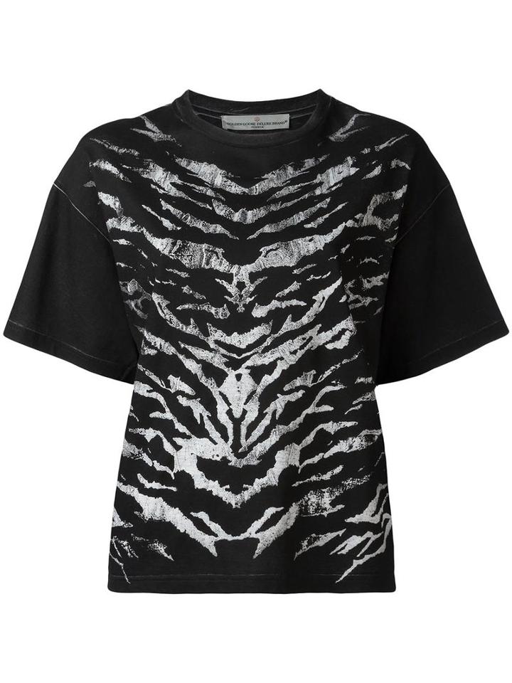 Golden Goose Deluxe Brand Zebra Print T-shirt, Women's, Size: Small, Black, Cotton