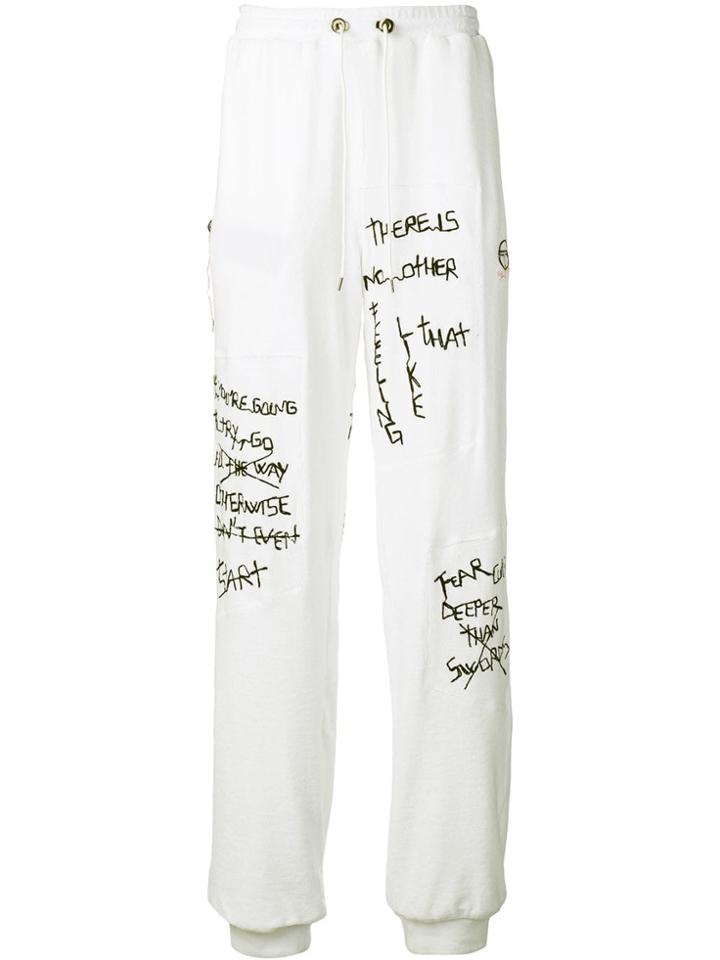 Selfmade By Gianfranco Villegas Slogan Track Pants - White