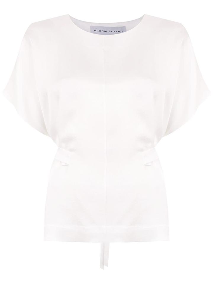 Gloria Coelho Lace Up Top - White