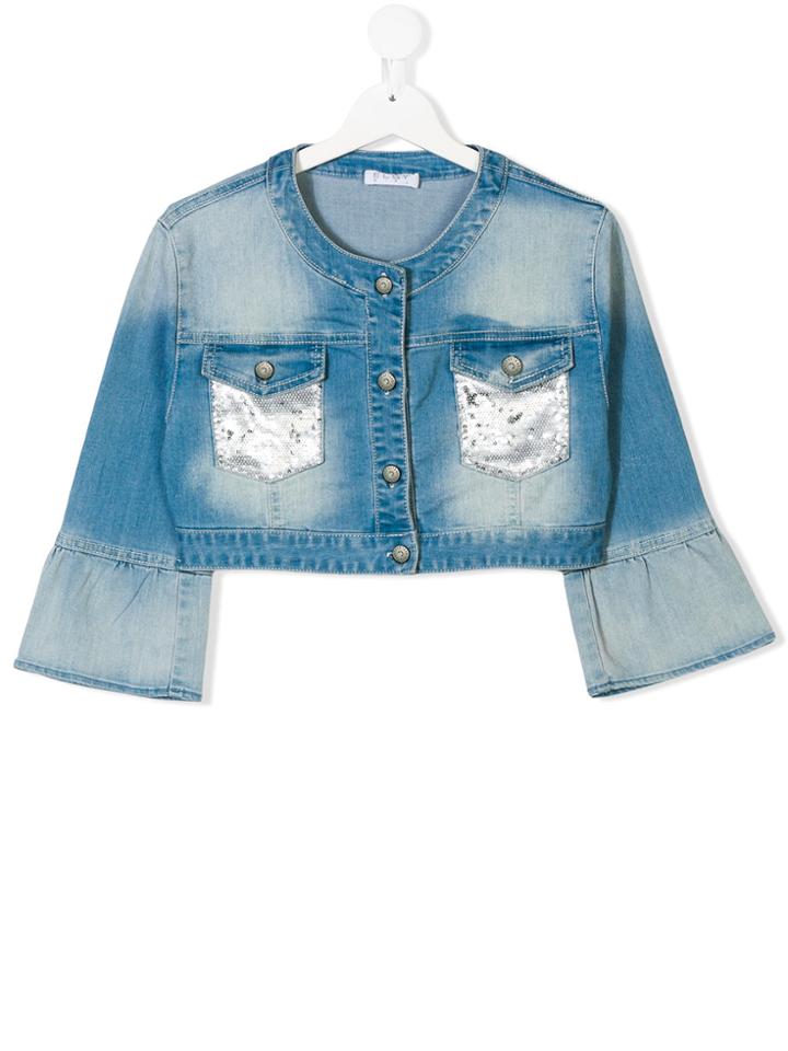 Elsy Teen Faded Denim Jacket - Blue