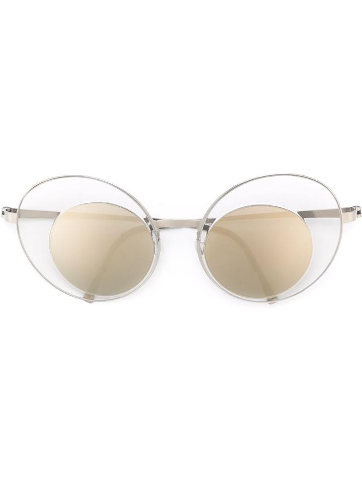 Lindberg Oversized Round Frame Sunglasses