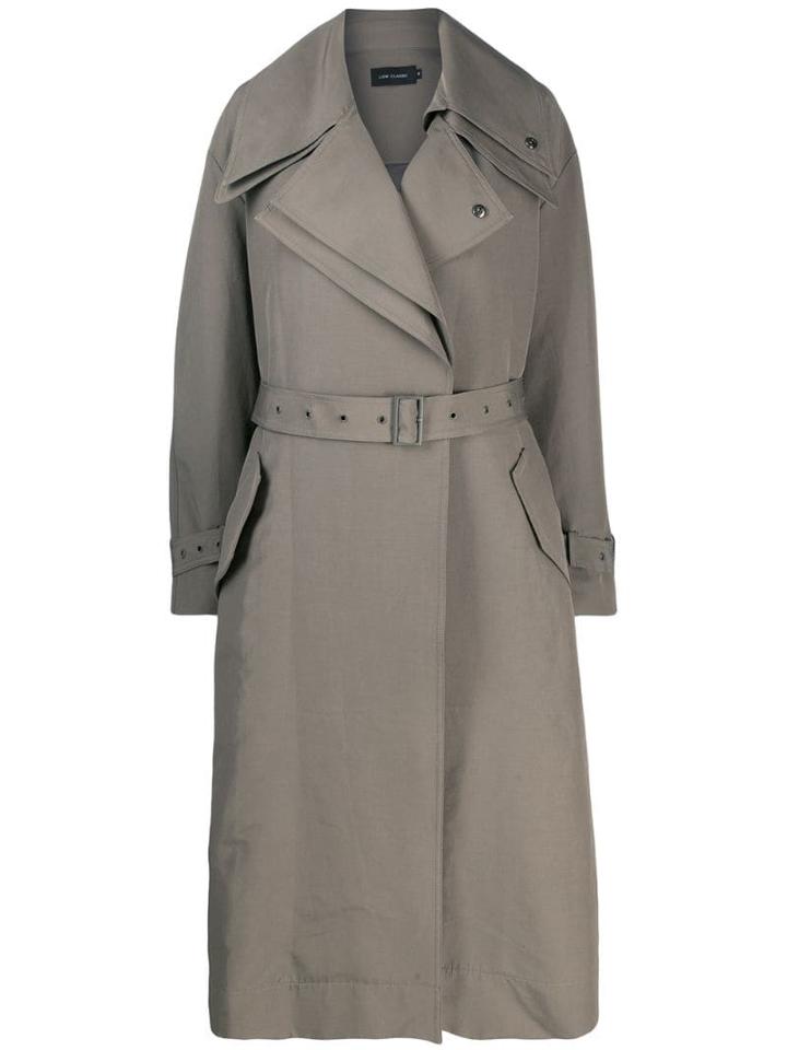 Low Classic Belted Cotton Blend Raincoat - Green