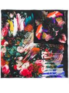 Alexander Mcqueen Distorted Floral Scarf - Black