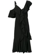 Proenza Schouler Ruffle Flared Midi Dress - Black