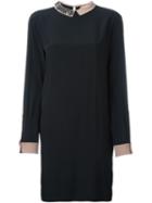 No21 Embellished Collar Dress, Women's, Size: 38, Black, Acetate/silk