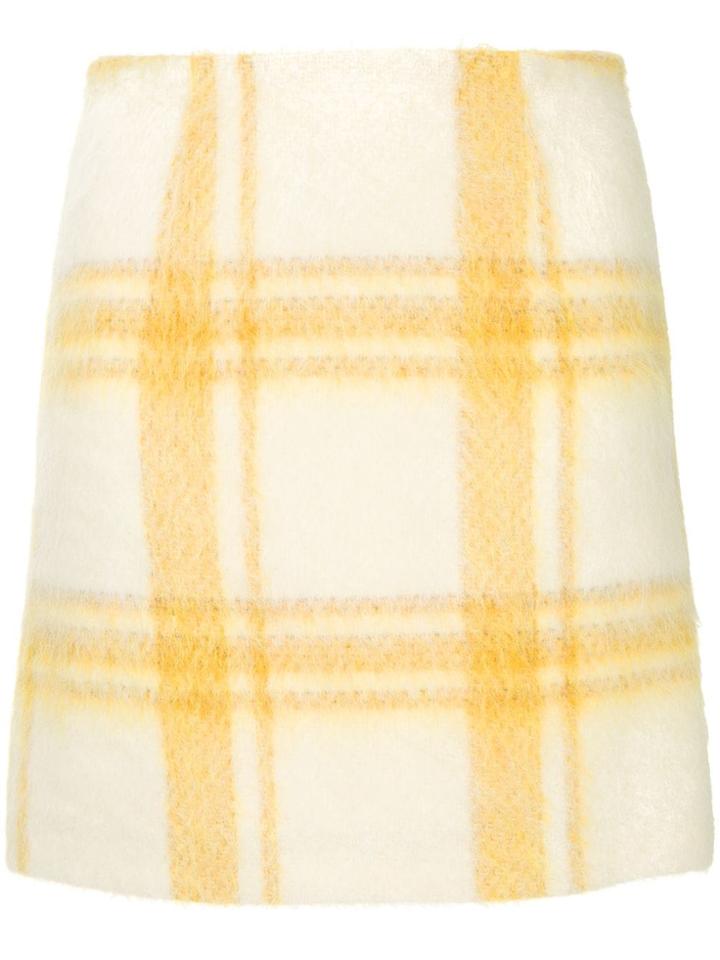 Alexa Chung Checked Mini Skirt - Yellow & Orange