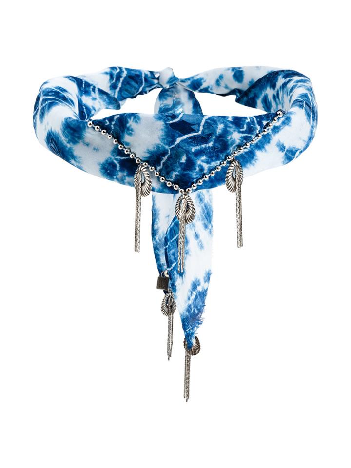 Dannijo Adira Scarf Tie Choker - Blue