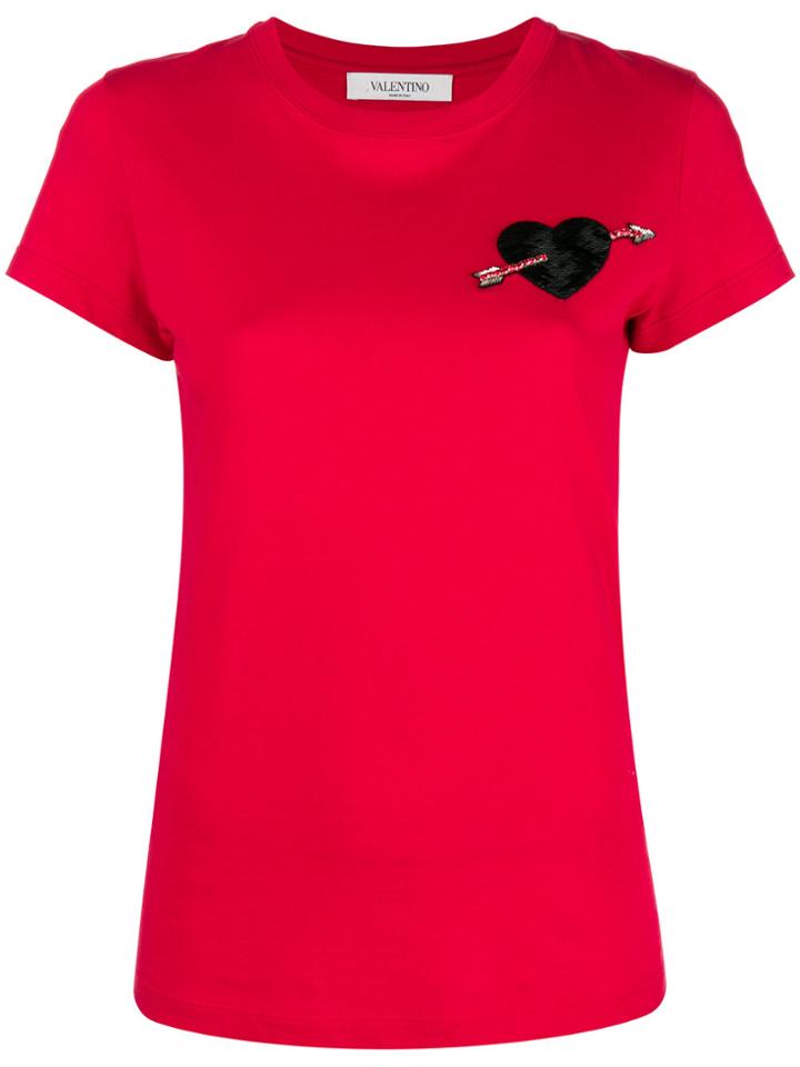 Valentino Heart Embroidered T-shirt