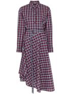 Juun.j Check Cotton Shirt Dress - Blue