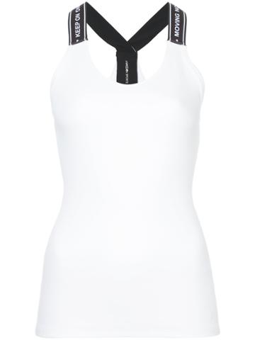 Marc Cain Keep On Moving Embroidered Straps Sports Top - White