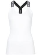 Marc Cain Keep On Moving Embroidered Straps Sports Top - White