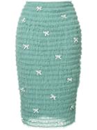 Tu Es Mon Trésor Petit Ribbon Mesh Frill Skirt - Green