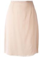 Agnona 'lining' Skirt, Women's, Size: 40, Nude/neutrals, Silk/cotton/viscose